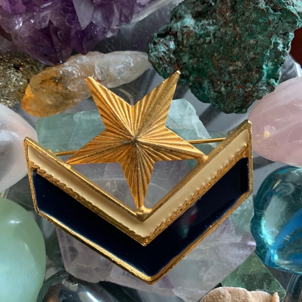 Inspiring Original by Robert Brushed Gold Star pin, Stamped